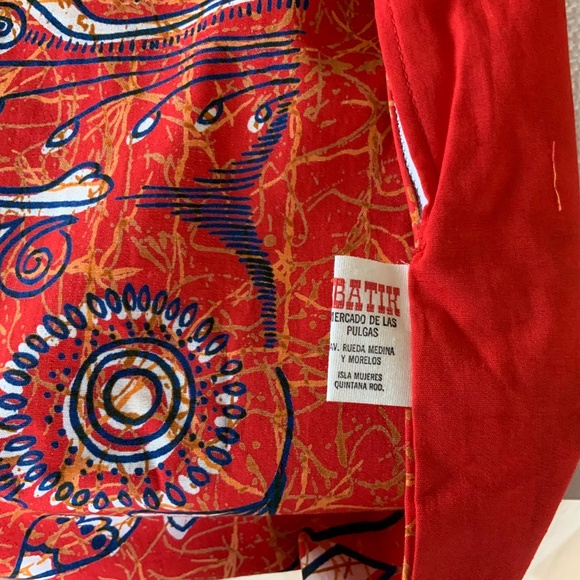 Batik Red Print Pillow Case/Wall Hanging Tapestry 27”x32” - Picture 3 of 5